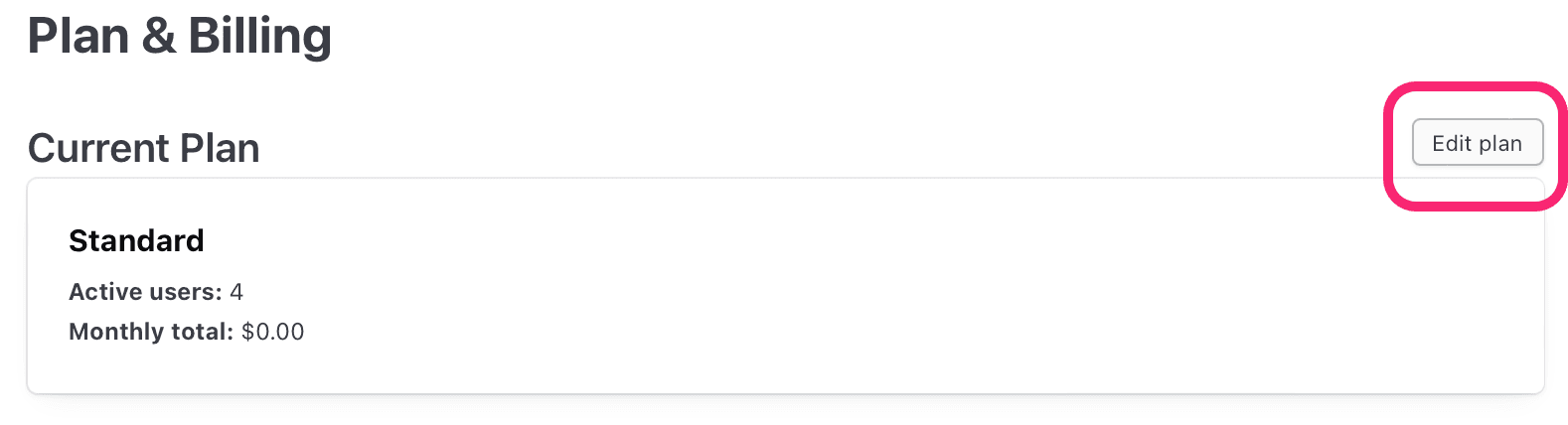 Screenshot: A highlight of the "Edit Plan" button on the plan summary screen